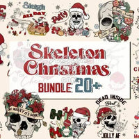 Load image into Gallery viewer, 20 Skeleton Christmas v2 Designs Bundle PNG
