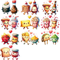 Load image into Gallery viewer, 20 Valentine Day Couple Food Love Designs Bundle Png
