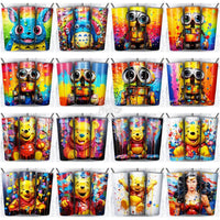 Load image into Gallery viewer, 200 Cartoon Mix Paint Tumbler Wrap Bundle Jpg
