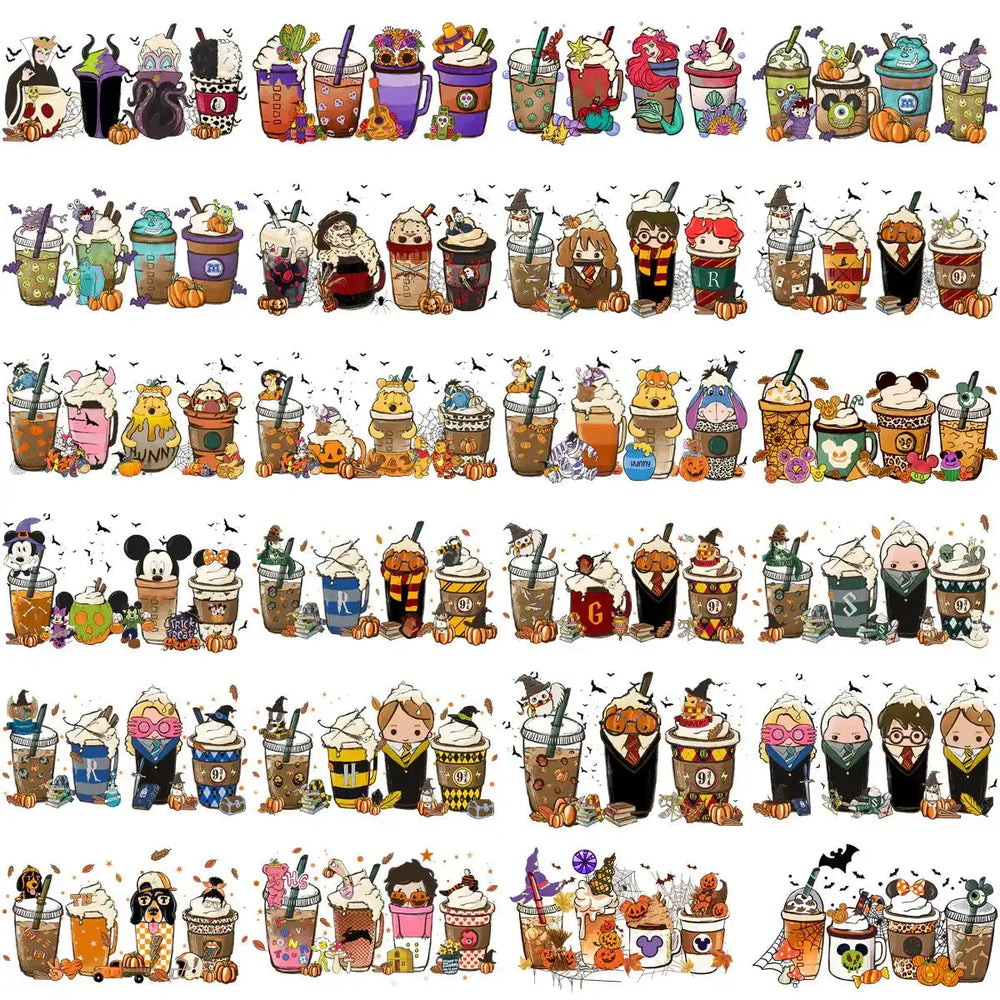 200 Drinks & Coffee Popculture Halloween Designs Bundle PNG