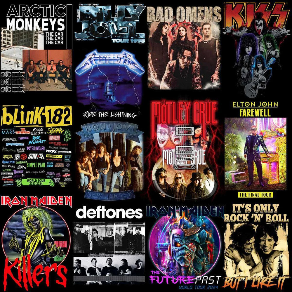 200 Rock Heavy Metal V8 Music Designs Bundle PNG