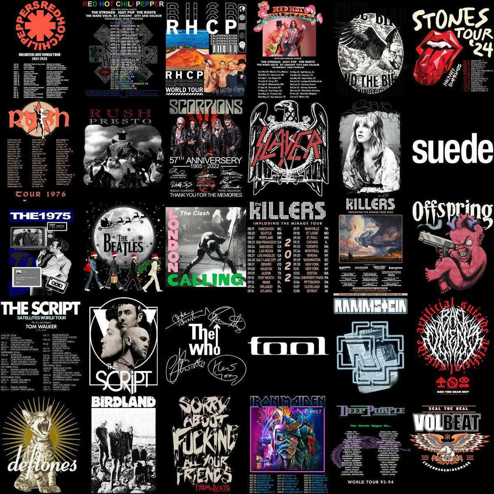 200 Rock Heavy Metal V8 Music Designs Bundle PNG