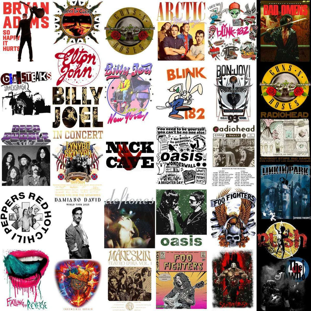 200 Rock Heavy Metal V8 Music Designs Bundle PNG