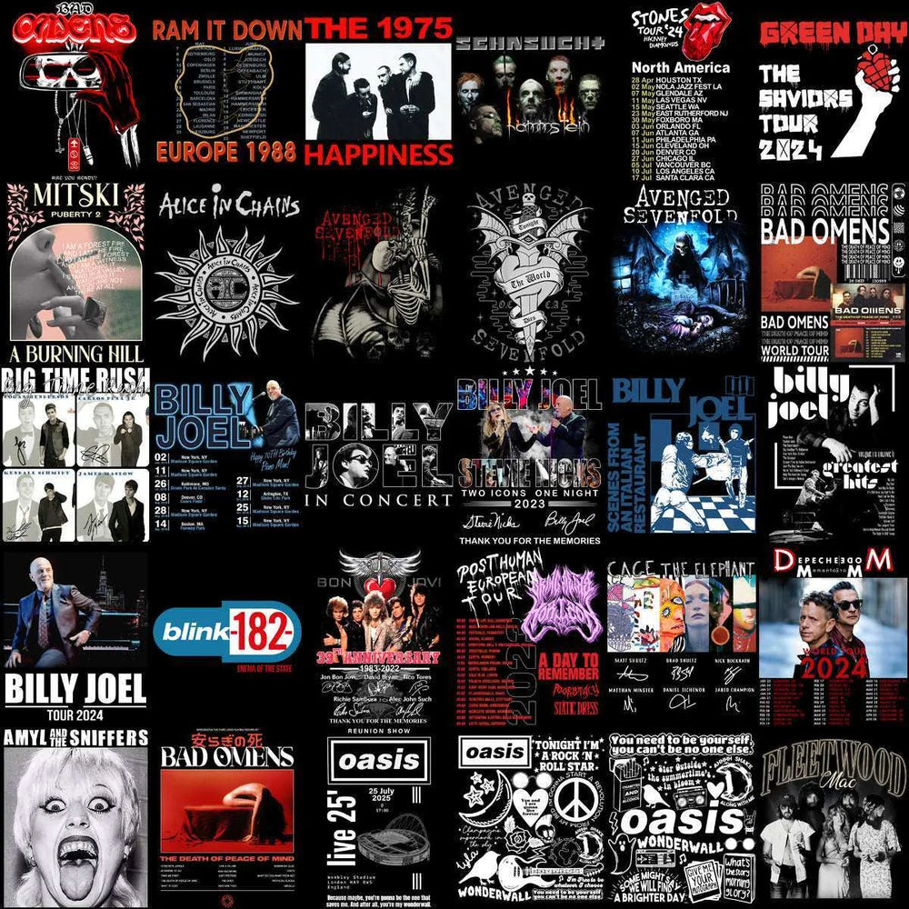 200 Rock Heavy Metal V8 Music Designs Bundle PNG