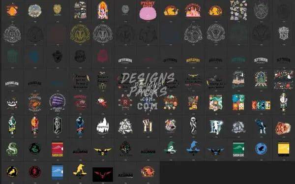 Harry Potter-themed DTF, DTG, embroidery & tumbler wrap designs in PNG, SVG, PES formats for instant download