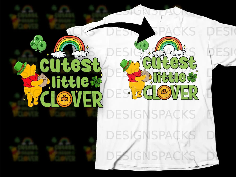 Cutest Little Clover Pooh St Patrick Day Rainbow Shamrock product type