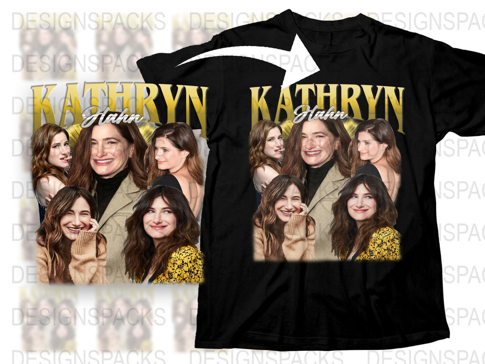 Kathryn Hahn Collage T-Shirt, Unique Celebrity Photo Print Tee, Fashionable Pop Culture Apparel