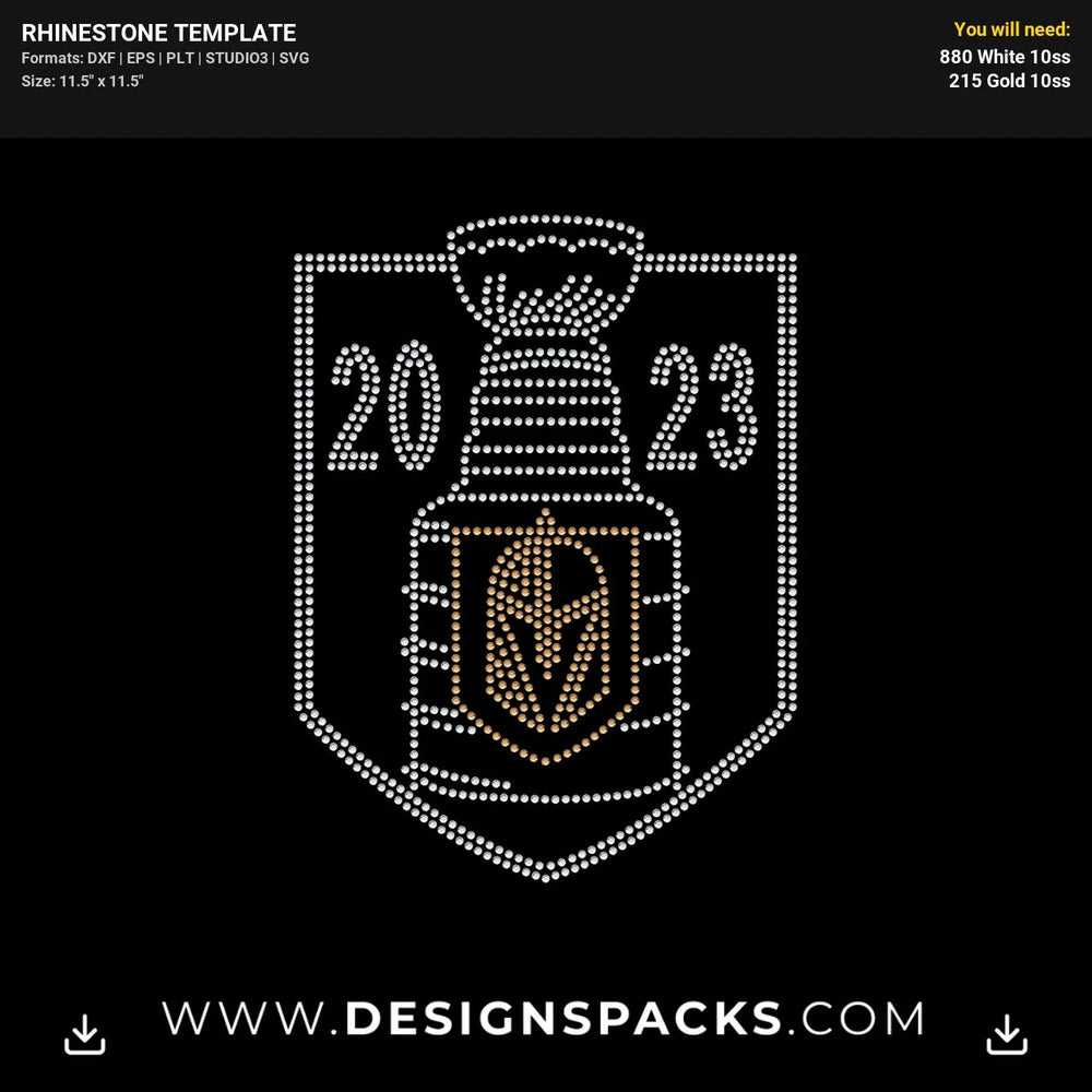2023 Vgk Vegas Golden Knights Rhinestone Digital Template