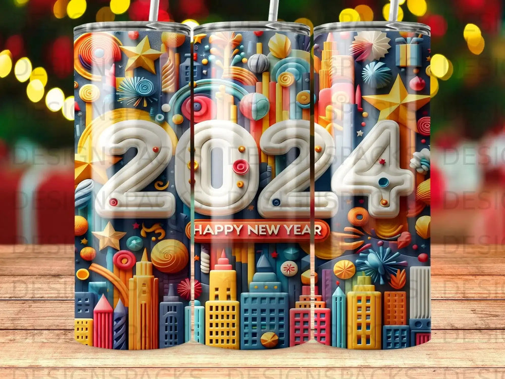 2024 Celebration Pop Art Tumbler Digital Wrap Design