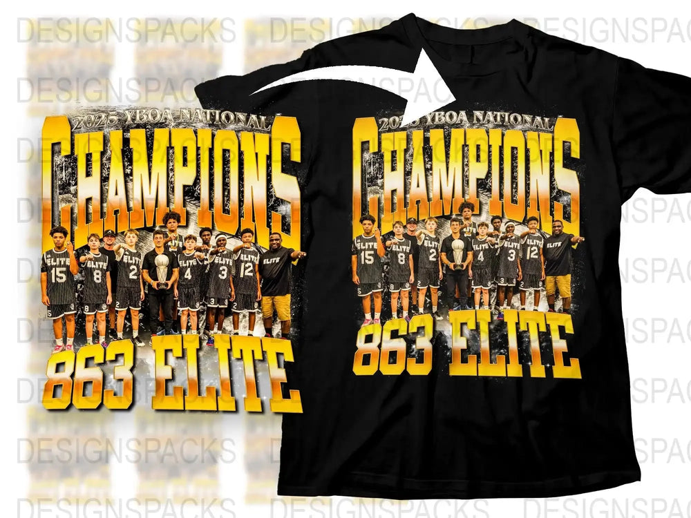 863 Elite Champions Basketball Team T-Shirt, Youth Sports Graphic Tee, Custom Tournament Apparel, Athletic Casual Wear