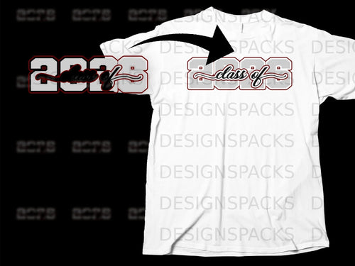 White t-shirt with gray and red 