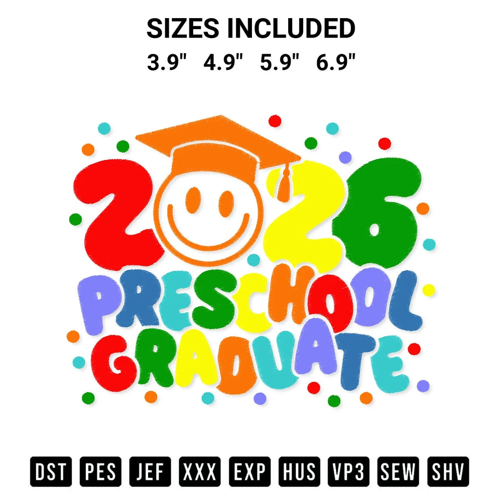 2026 Preschool Graduate Embroidery Design