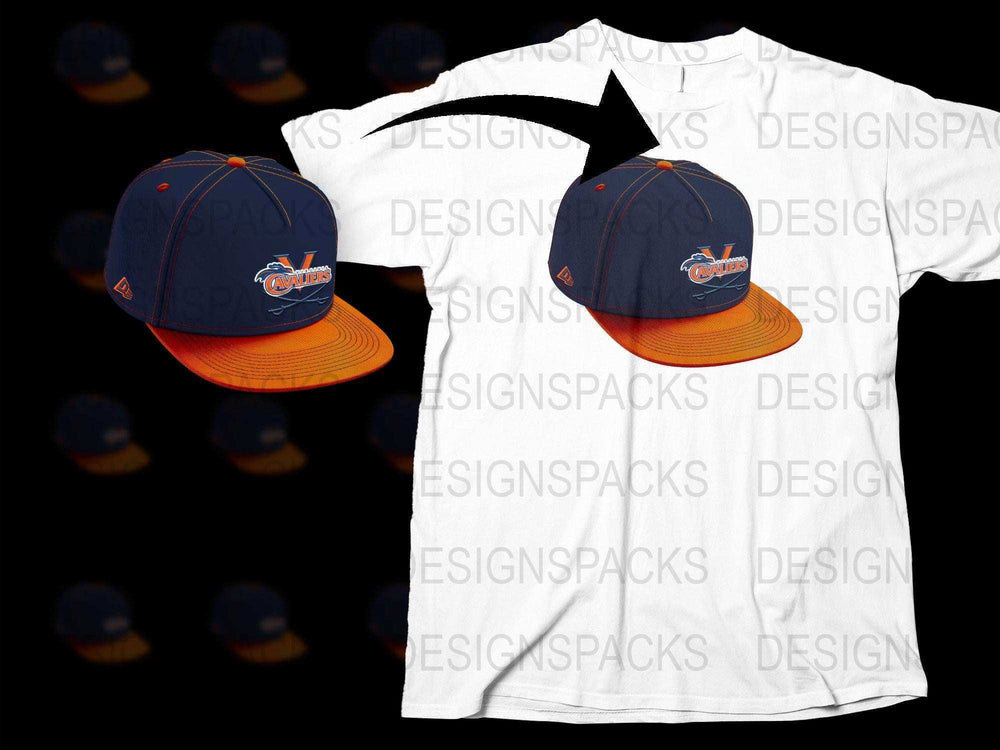 Sports Team Logo T-Shirt and Baseball Cap Set, Unisex Casual Wear, Adjustable Hat