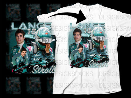 Lance Stroll F1 Racing Theme Graphic T-Shirt, Formula One Driver Print, Unisex Motorsport Tee, Casual Sports Apparel, Collectible Racing