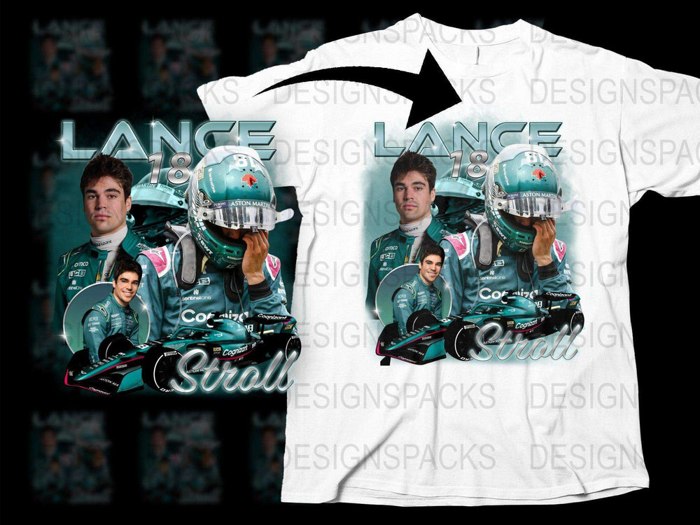Lance Stroll F1 Racing Theme Graphic T-Shirt, Formula One Driver Print, Unisex Motorsport Tee, Casual Sports Apparel, Collectible Racing