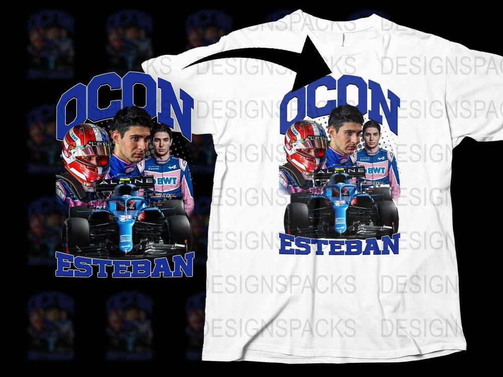 Esteban Ocon Racing T-Shirt, F1 Driver Graphic Tee, Motorsport Fan Apparel, Unisex Sports Shirt Gift
