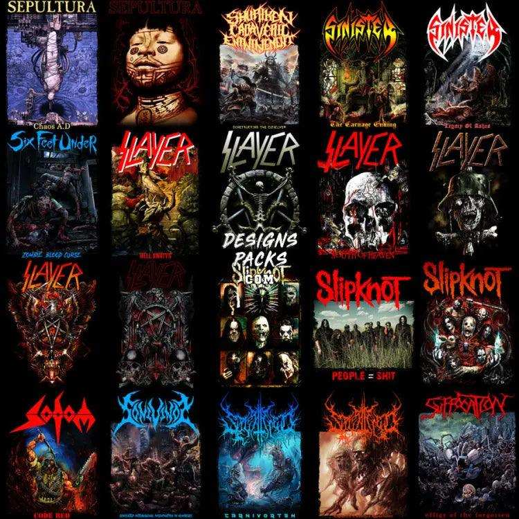 205 Rock Heavy Metal V6 Halftone Designs Bundle Png