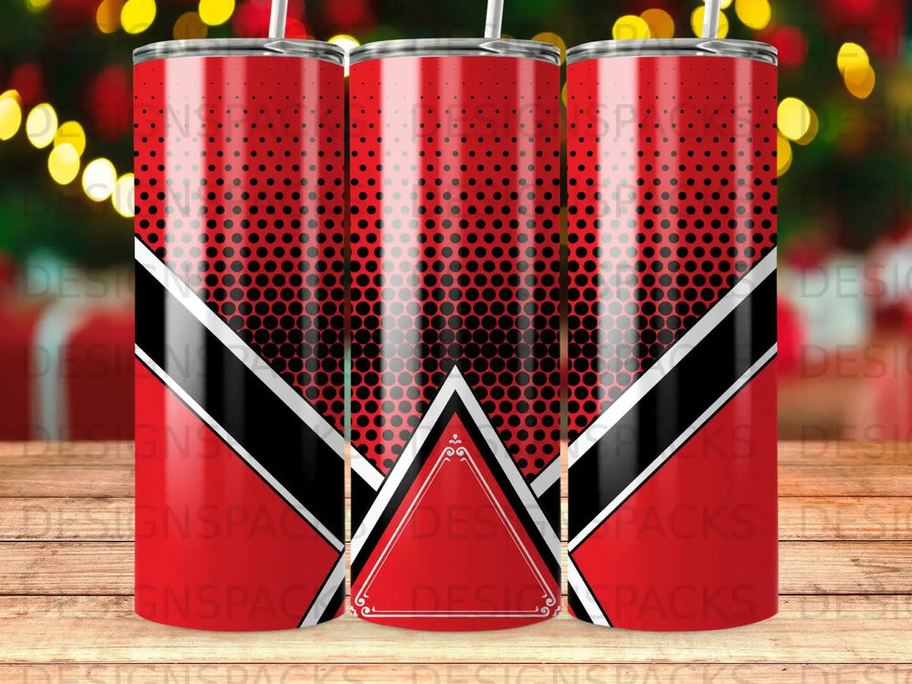 Red Black Diagonal Stripe Dot Fade Triangle Tumblers product type