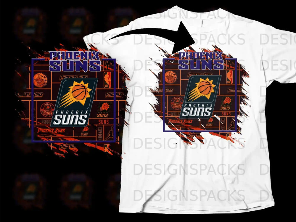 Phoenix Suns Graphic Design White T-Shirt