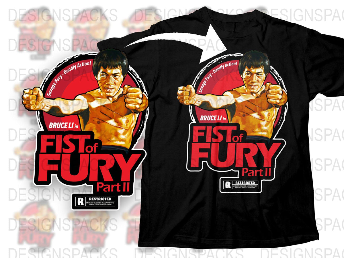 Bruce Lee Fist of Fury Part II T-Shirt, Vintage Movie Graphic Tee, Martial Arts Fan Apparel