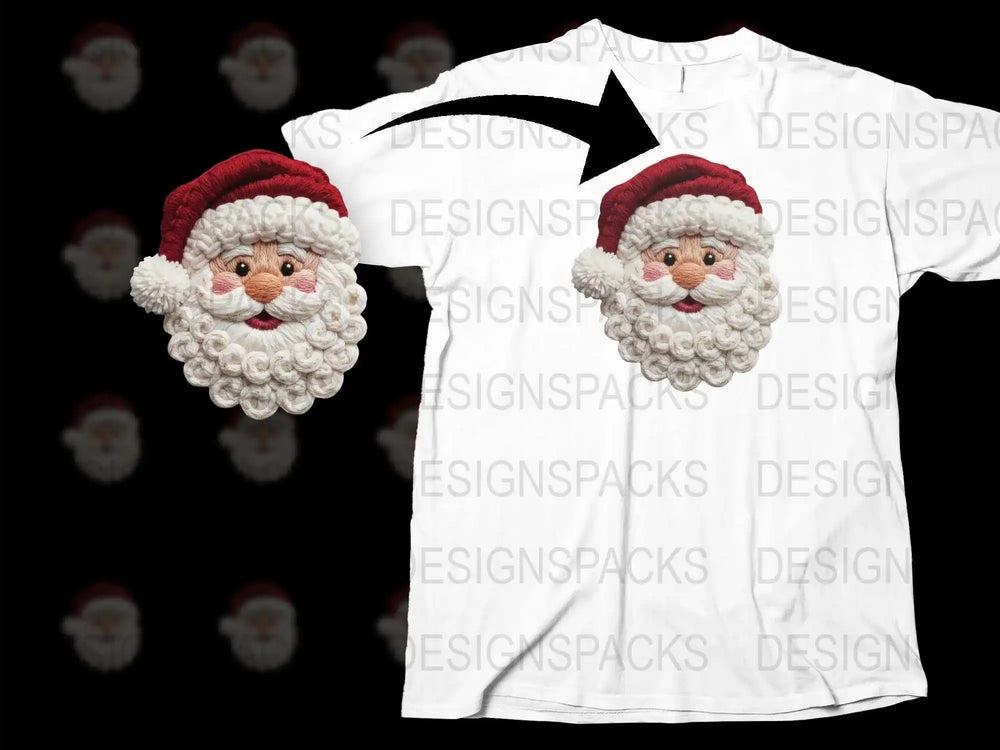 Christmas Santa Claus Face T-Shirt, Festive Holiday Graphic Tee, Unisex Adult Christmas Apparel