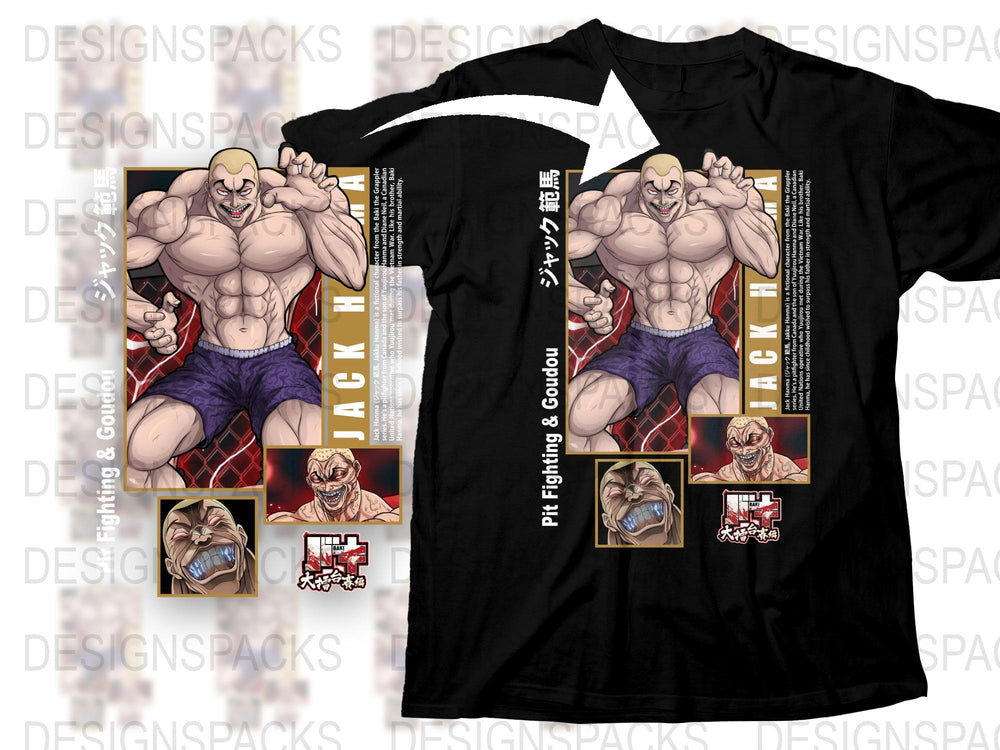 Graphic T-Shirt Men's Street Fighter Inspired Design, Purple, Muscular Character Art, Casual Wear