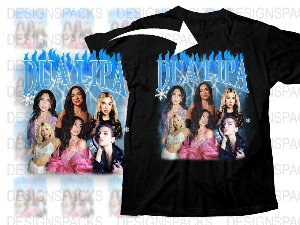 Dua Lipa Graphic T-Shirt, Pop Star Fan Merch, Concert Tee, Music Artist Apparel, Gift for Fans, Custom Full Color Design, Unisex Fit