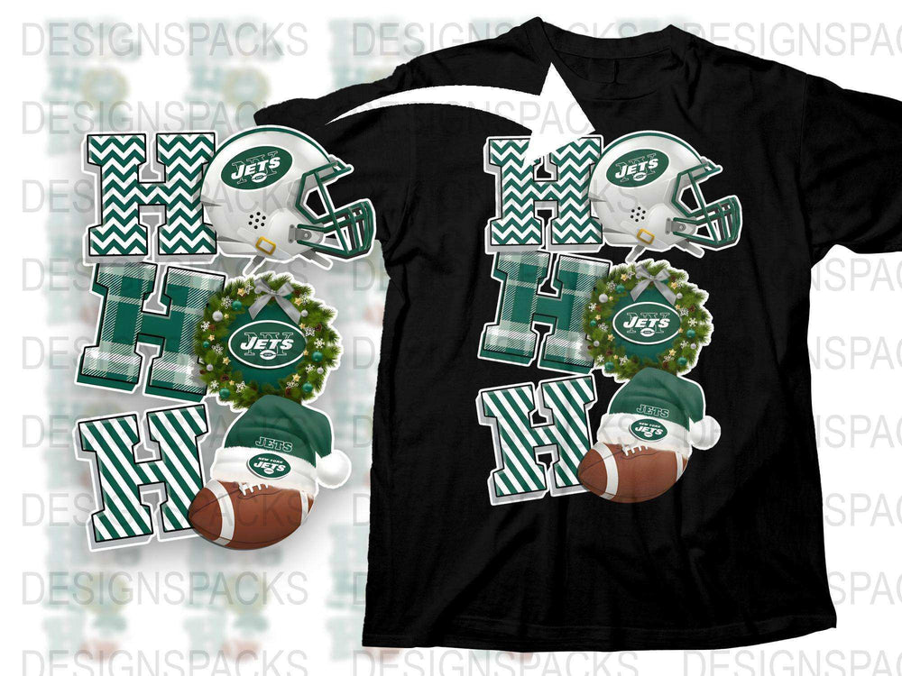 New York Jets Fan Bundle T-Shirt, Football Wreath, Cheering Bears, Monogram Letters