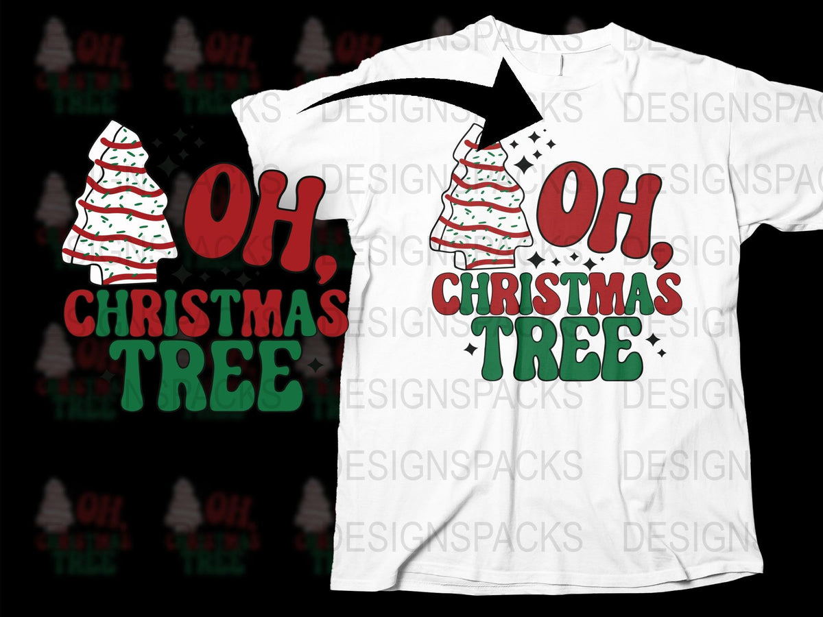 Festive Christmas Tree T-Shirt, Holiday Graphic Tee, Fun Family Holiday Apparel, Unisex White Christmas Top