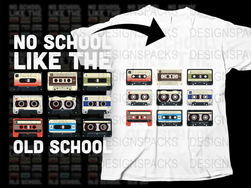 Vintage Cassette Tapes T-Shirt, Retro Music Tee, Old School Graphic Shirt, 90s Nostalgia, Unisex Cotton Top