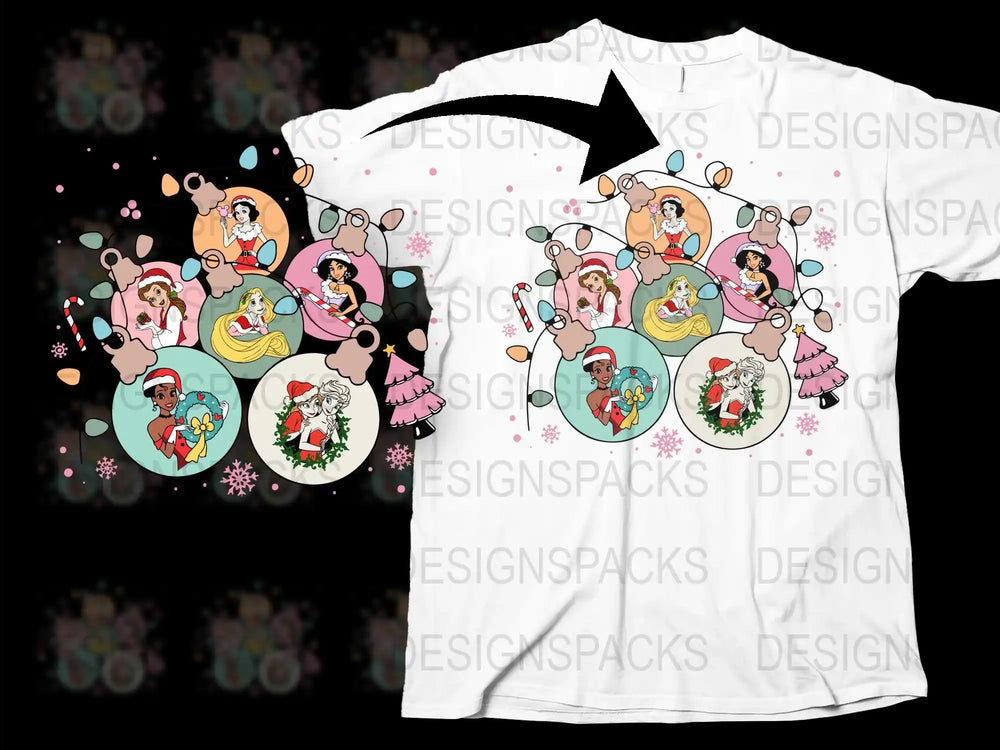 Festive Christmas T-Shirt, Snow White and Seven Dwarfs, Holiday Family Apparel