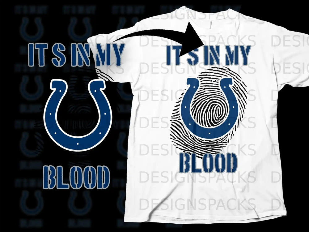 IT'S IN MY BLOOD horseshoe fingerprint design shirt