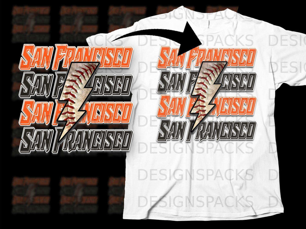 San Francisco Baseball Thunderbolt Graphic Shirt