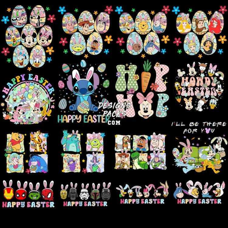 21 Cartoon Easter Day Designs Bundle Png