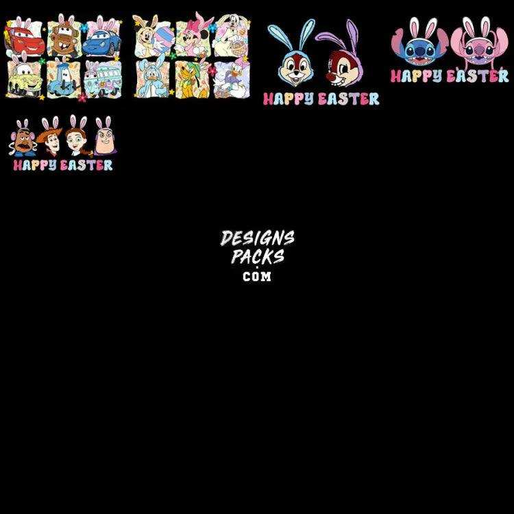 21 Cartoon Easter Day Designs Bundle Png