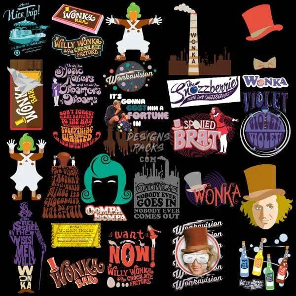 21 Chocolate Movie Designs Bundle PNG
