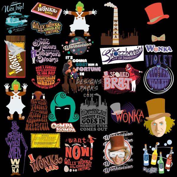 21 Chocolate Movie Designs Bundle PNG designspacks