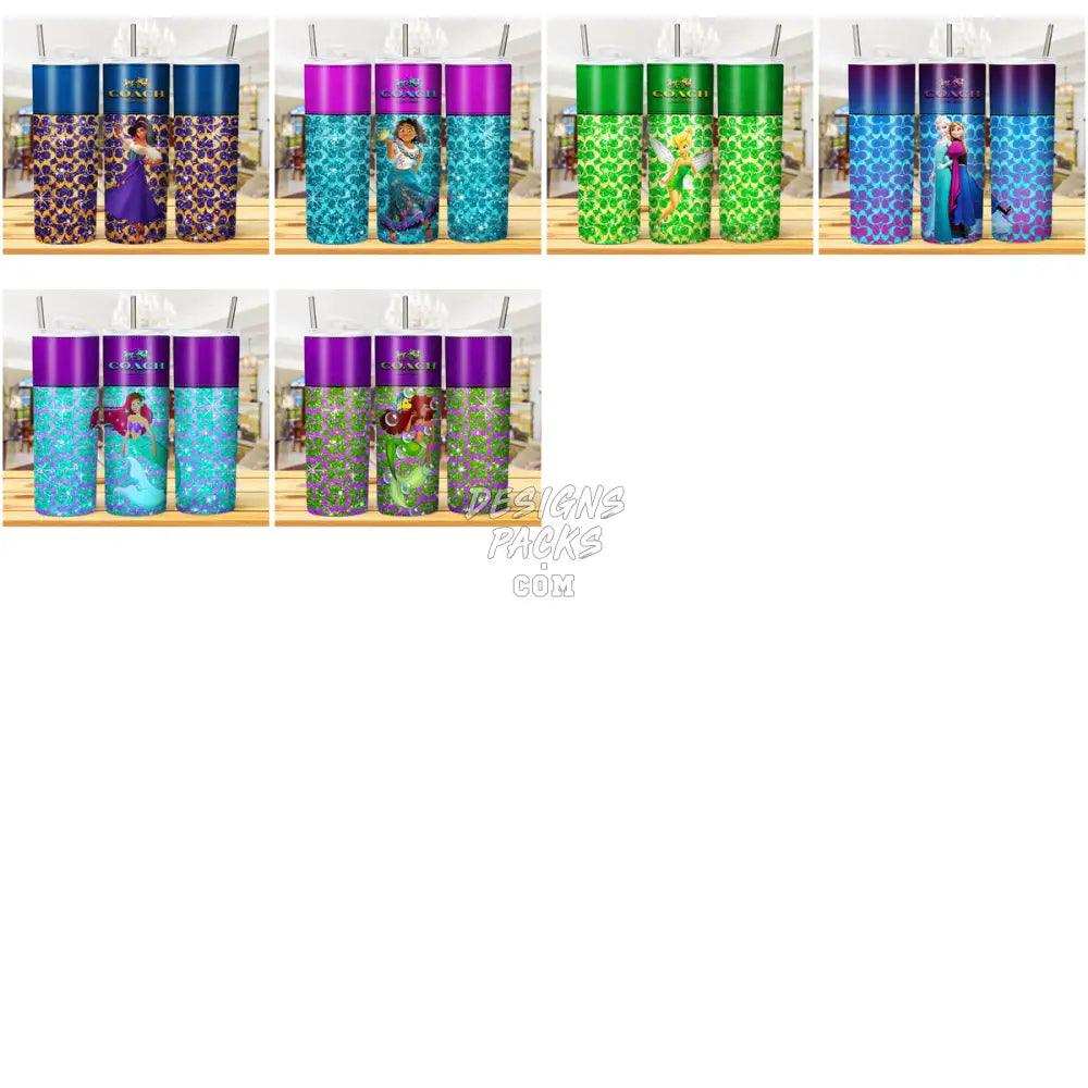 21 Coach Princesses Cartoon Tumbler Wrap Bundle Jpg