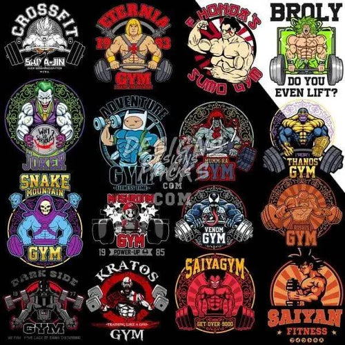 21 GYM Fitness Popculture Designs Bundle PNG + AI