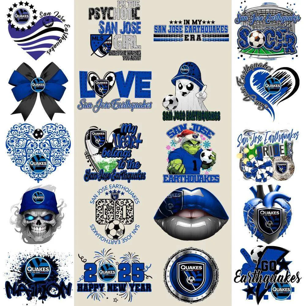 20 San Jose Earthquakes Soccer Designs Bundle PNG