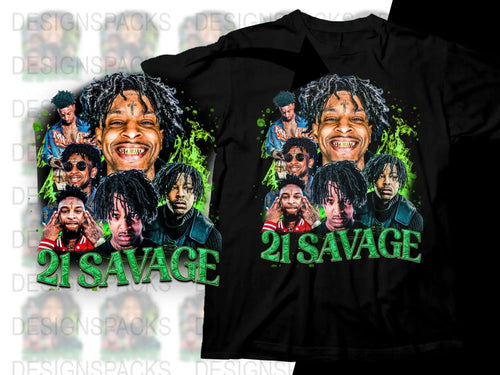 21 Savage Bootleg Collage Graphic Png Digital Download