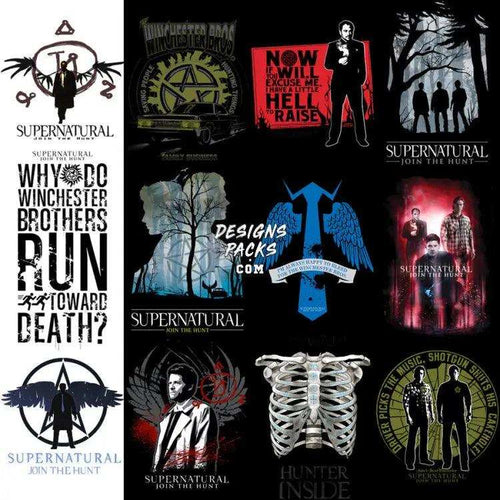 21 Super Hunter Serie Designs Bundle PNG