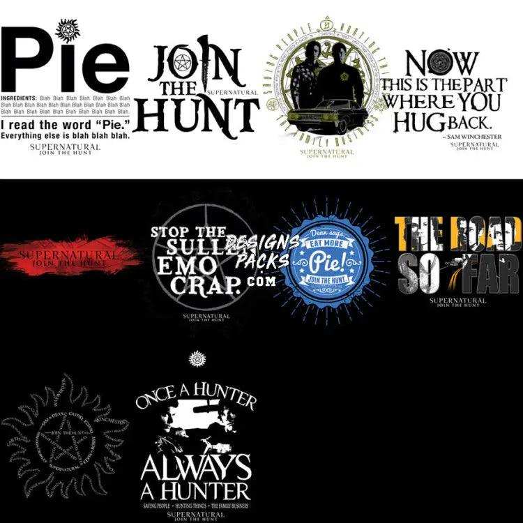 21 Super Hunter Serie Designs Bundle Png