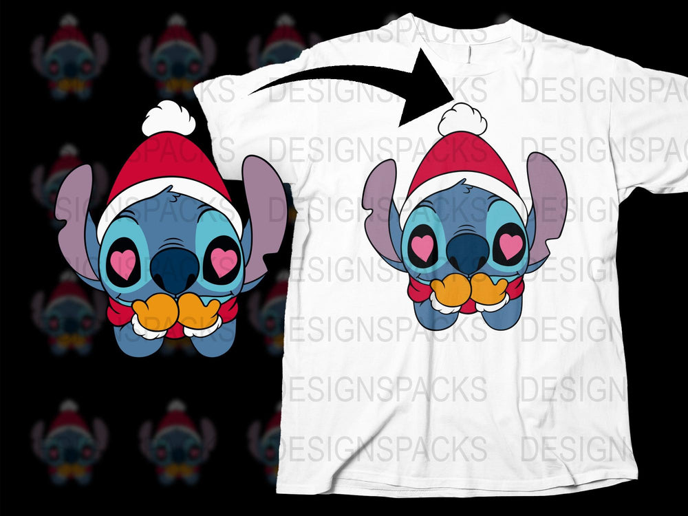 Cute Cartoon Alien Dog Christmas T-Shirt, Festive Kids Apparel, Holiday Graphic Tee for Family