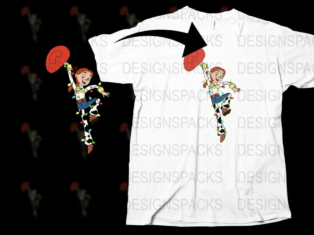 Toy Cowboy Cartoon Character T-Shirt, Kids Animation Graphic Tee, Fun Playful Apparel for Children