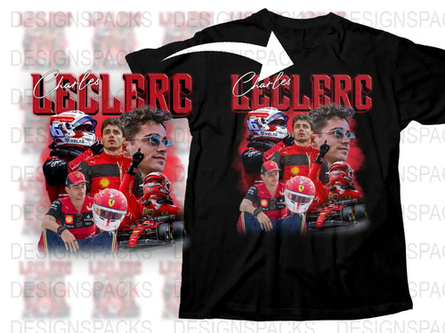 Charles Leclerc T-Shirt, Racing Driver Graphic Tee, F1 Fan Apparel, High-Quality Print, Stylish Motorsport Clothing, Gift for Racers