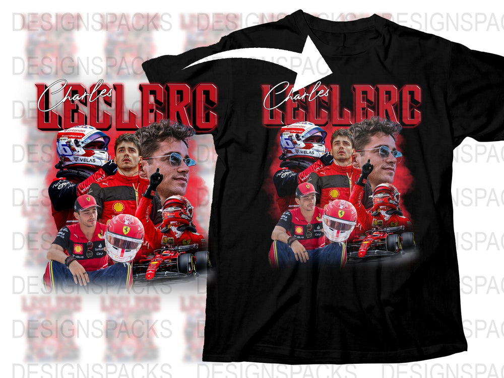 Charles Leclerc T-Shirt, Racing Driver Graphic Tee, F1 Fan Apparel, High-Quality Print, Stylish Motorsport Clothing, Gift for Racers