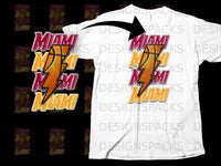 Load image into Gallery viewer, Miami Basketball Design White Shirt
