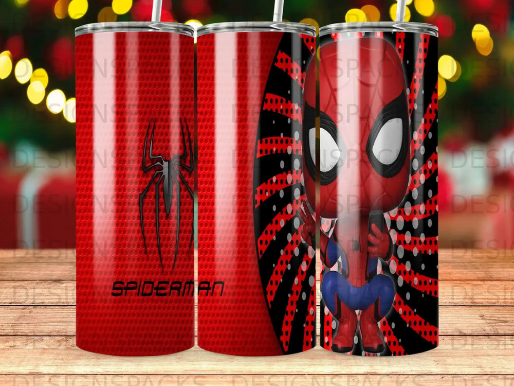 Spider-Man character with web pattern and "SPIDERMAN" text on red background.
