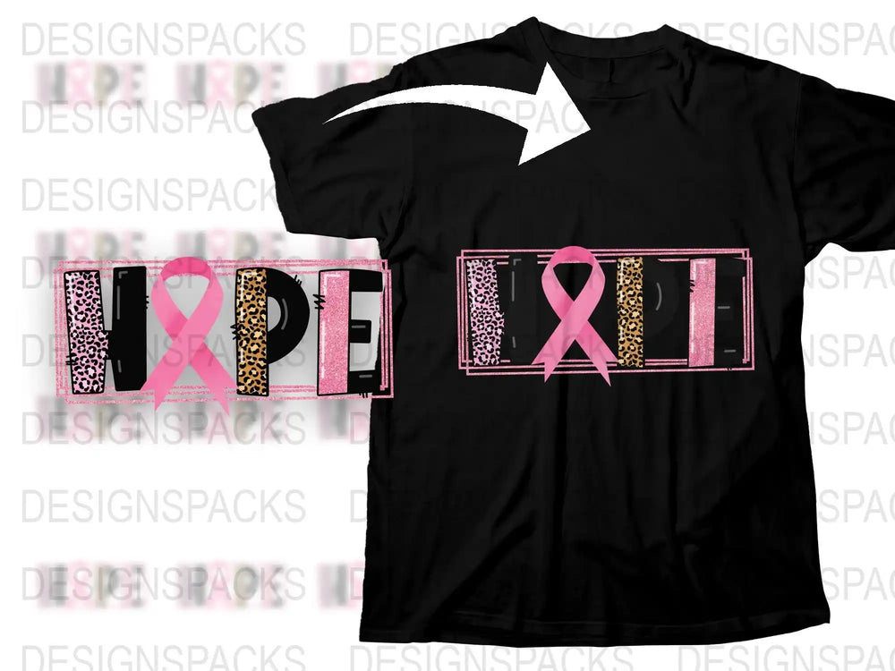 Breast Cancer Awareness T-Shirt, Pink Ribbon Leopard Print, Cute Support Tee